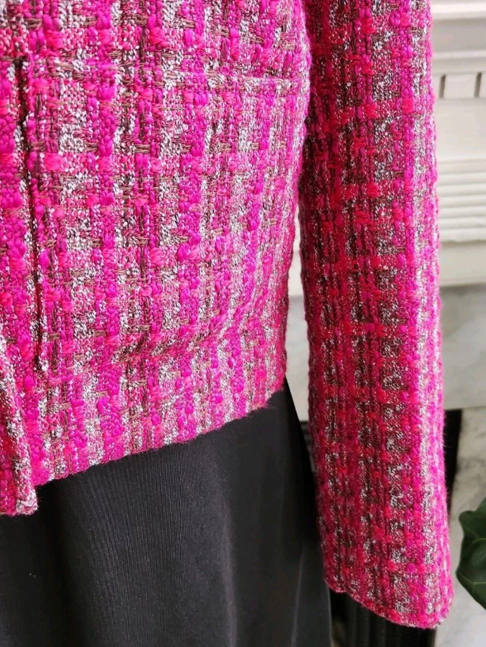 J Crew Factory Pink Plaid Cropped Blazer Size 4 Boucle Preppy Barbie Elle Woods